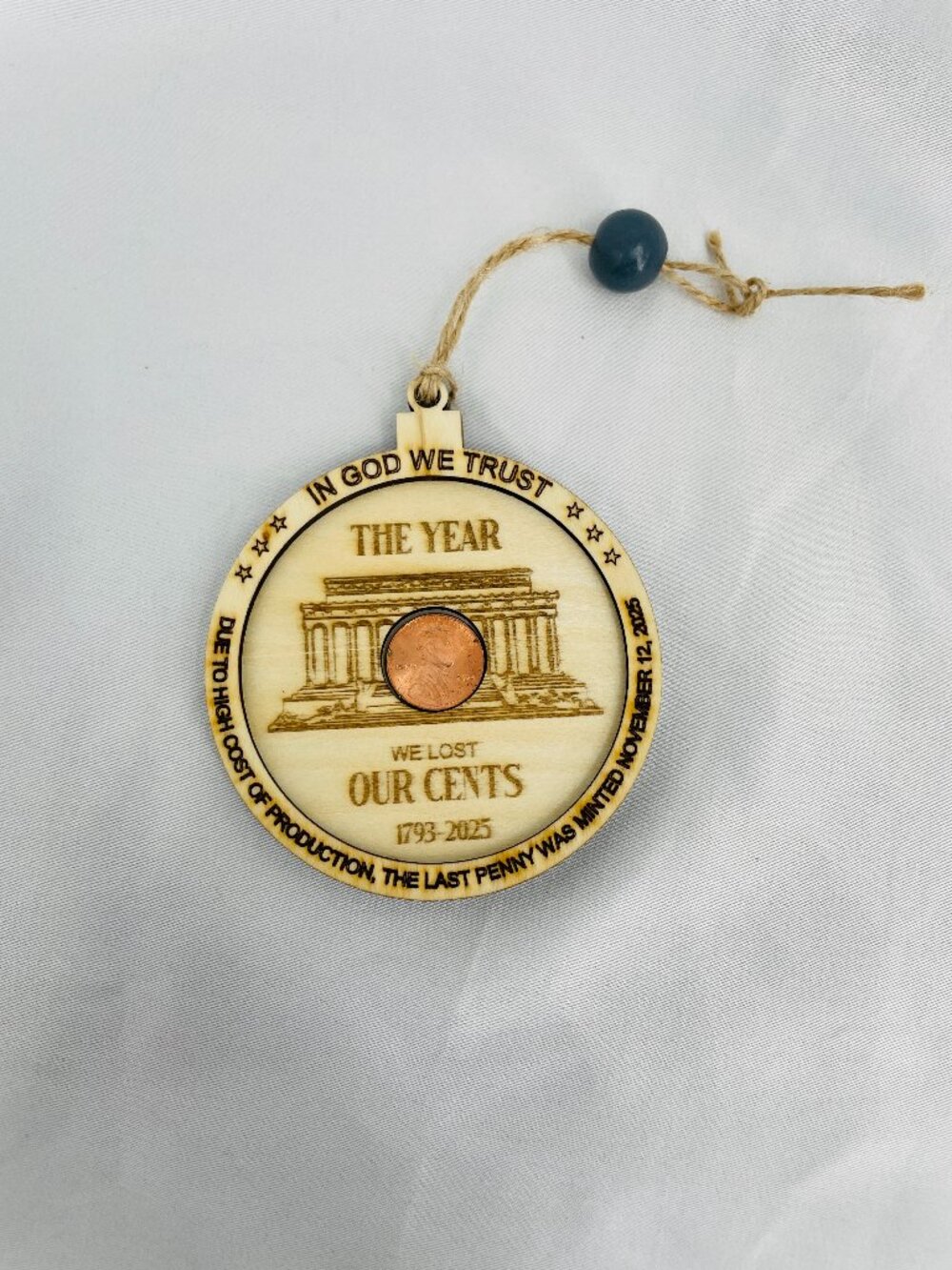 Smoo Creates Wooden Hand Crafted Penny Ornament